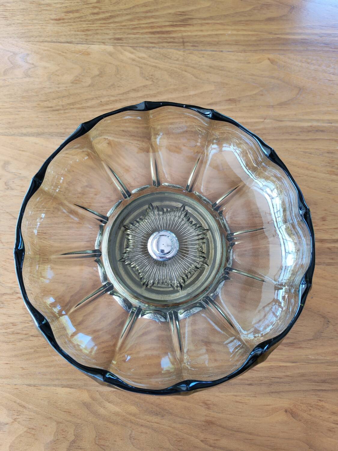 Coupe art déco en verre et métal chromé