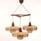 1960s teak ceilang lamp triangle