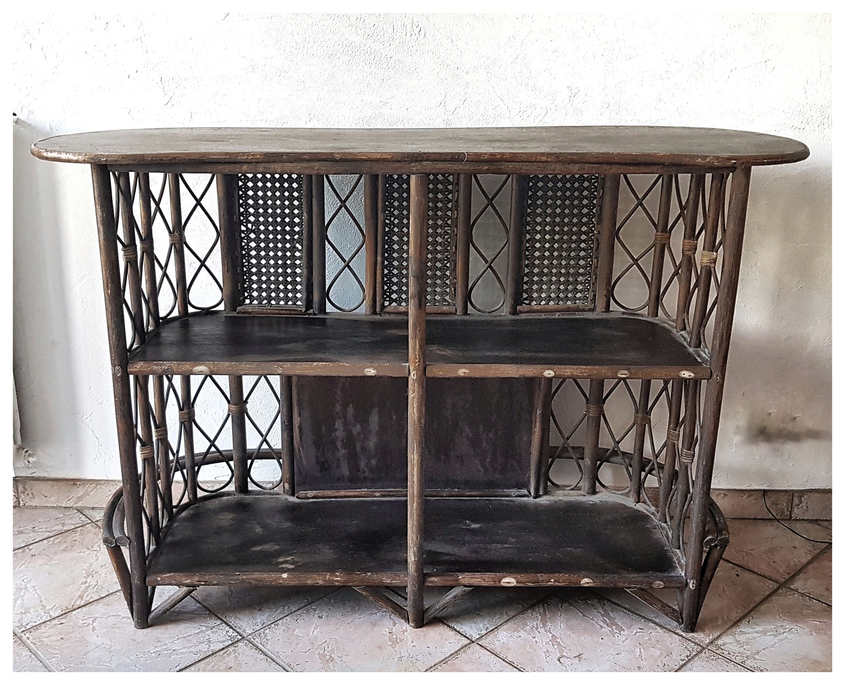 Vintage rattan bar Selency