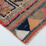 Navy Blue & Green Vintage Runner Rug, 80x323Cm