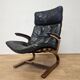 Kengu leather lounge chair by Elsa and Nordahl Solheim Rybo Rykken, Norway, 1960s