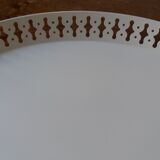 Oval tray in enamelled sheet metal with gallery