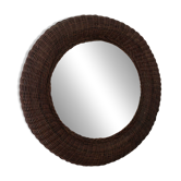 Mid-century wicker and rattan mirror