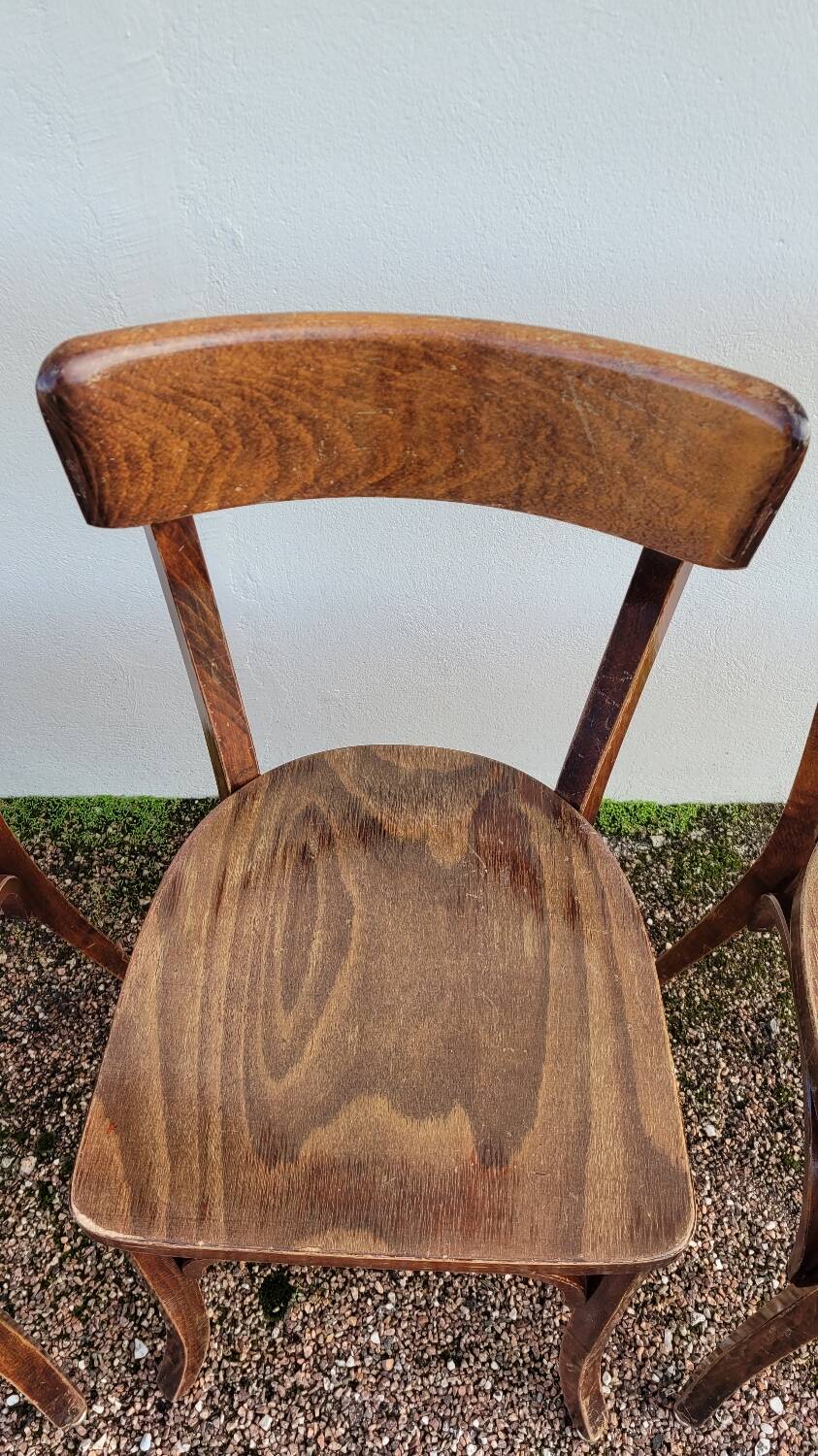 Series of 6 vintage restaurant bistro chairs - 1950s