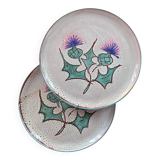 Pair of plates with thistle decoration