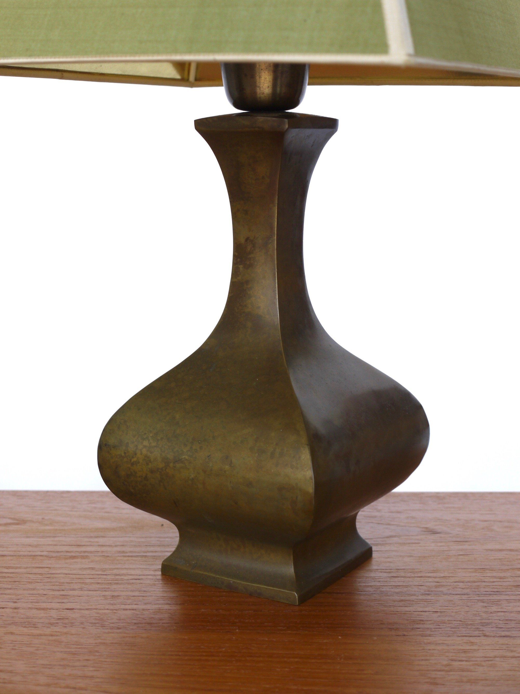 Chinoiserie brass table lamps, 1950s, set of 2