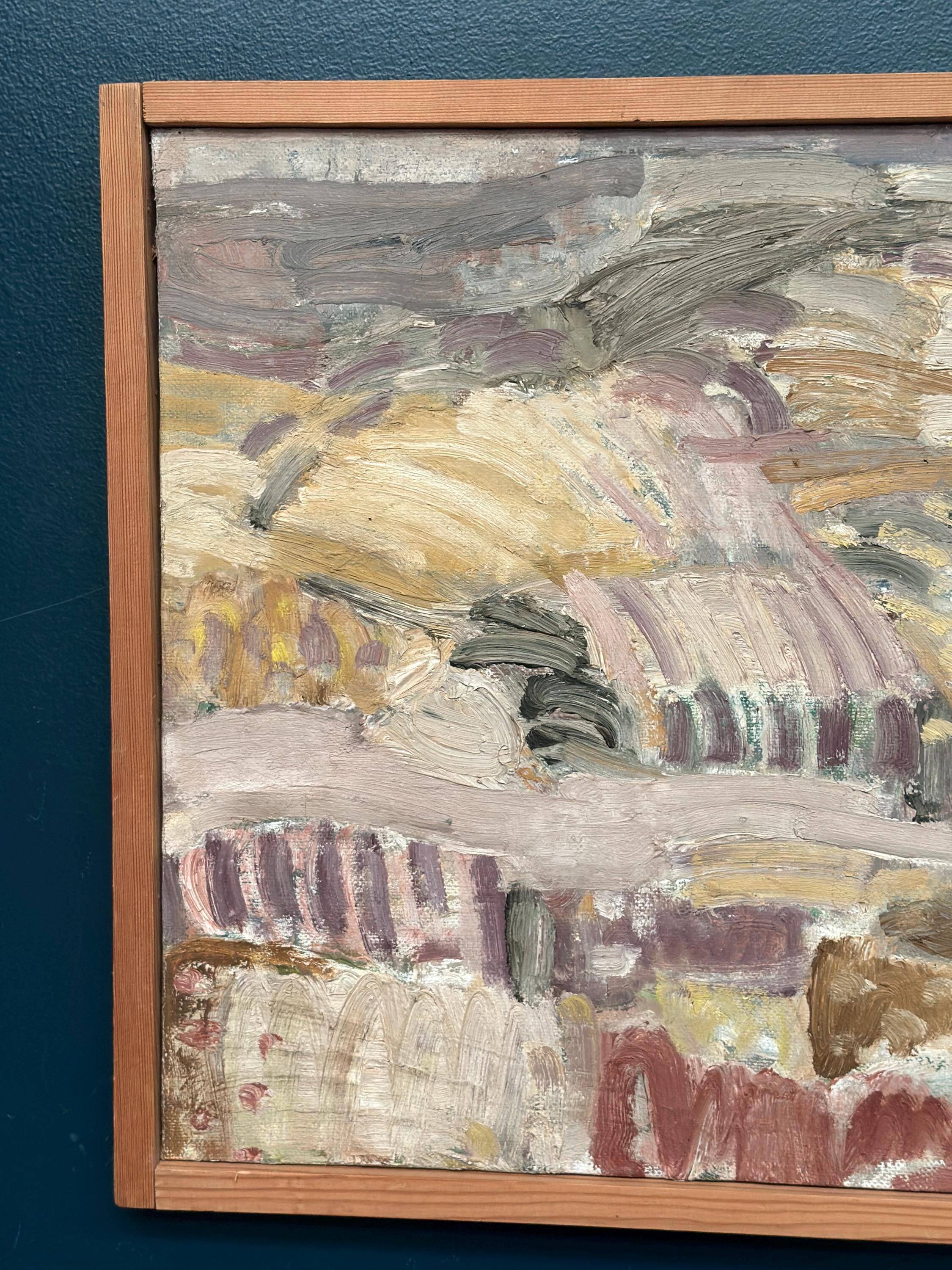 Swedish Oil on Canvas – “Catalan Landscape” by Rune Rådsten – Signed – Vintage & Framed