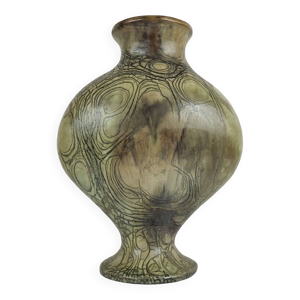 Vase en grès signé - borne