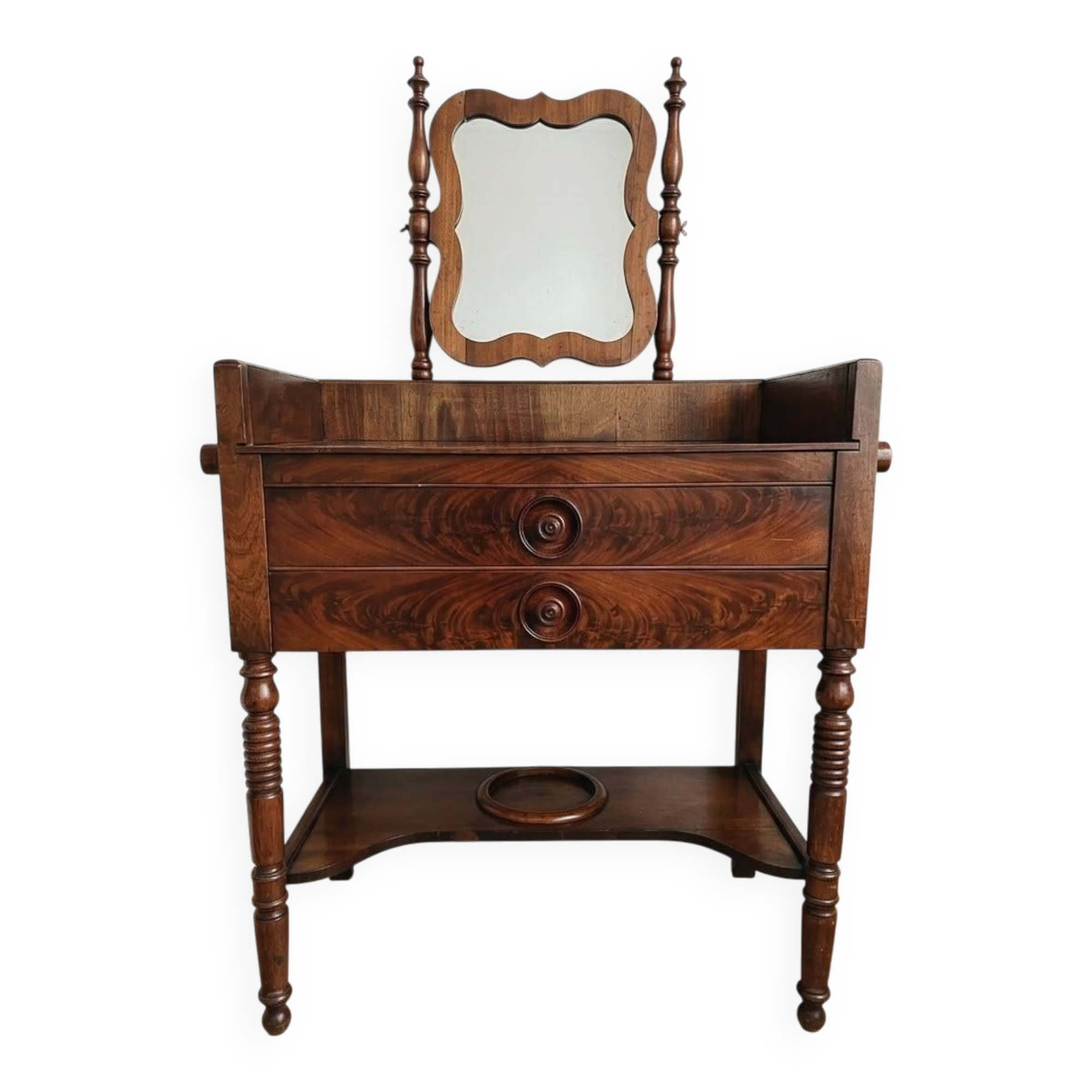 Vintage dressing table set: natural wood 80L x 39D