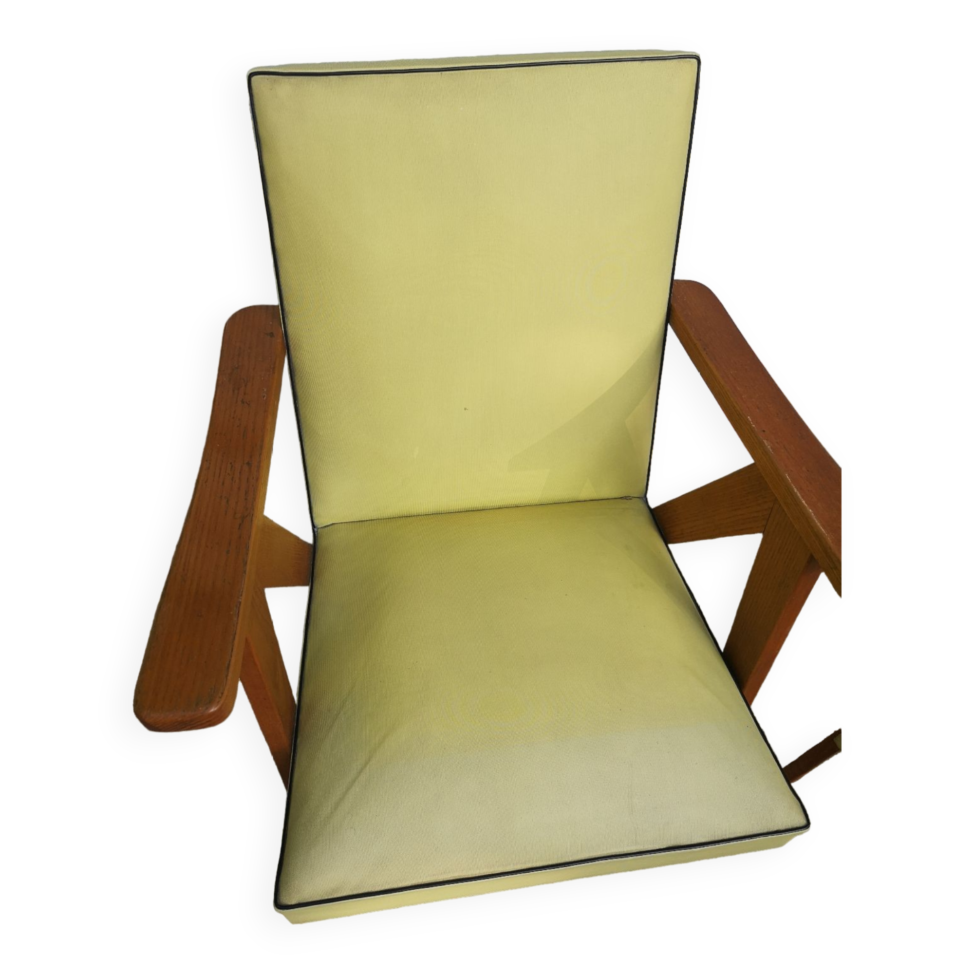 Pair of bridge armchairs with compass feet