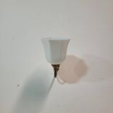 Vintage art deco wall lamp in glass and brass