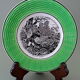 Old plate captioned "Battered with deer", Digoin-&-Sarreguemines
