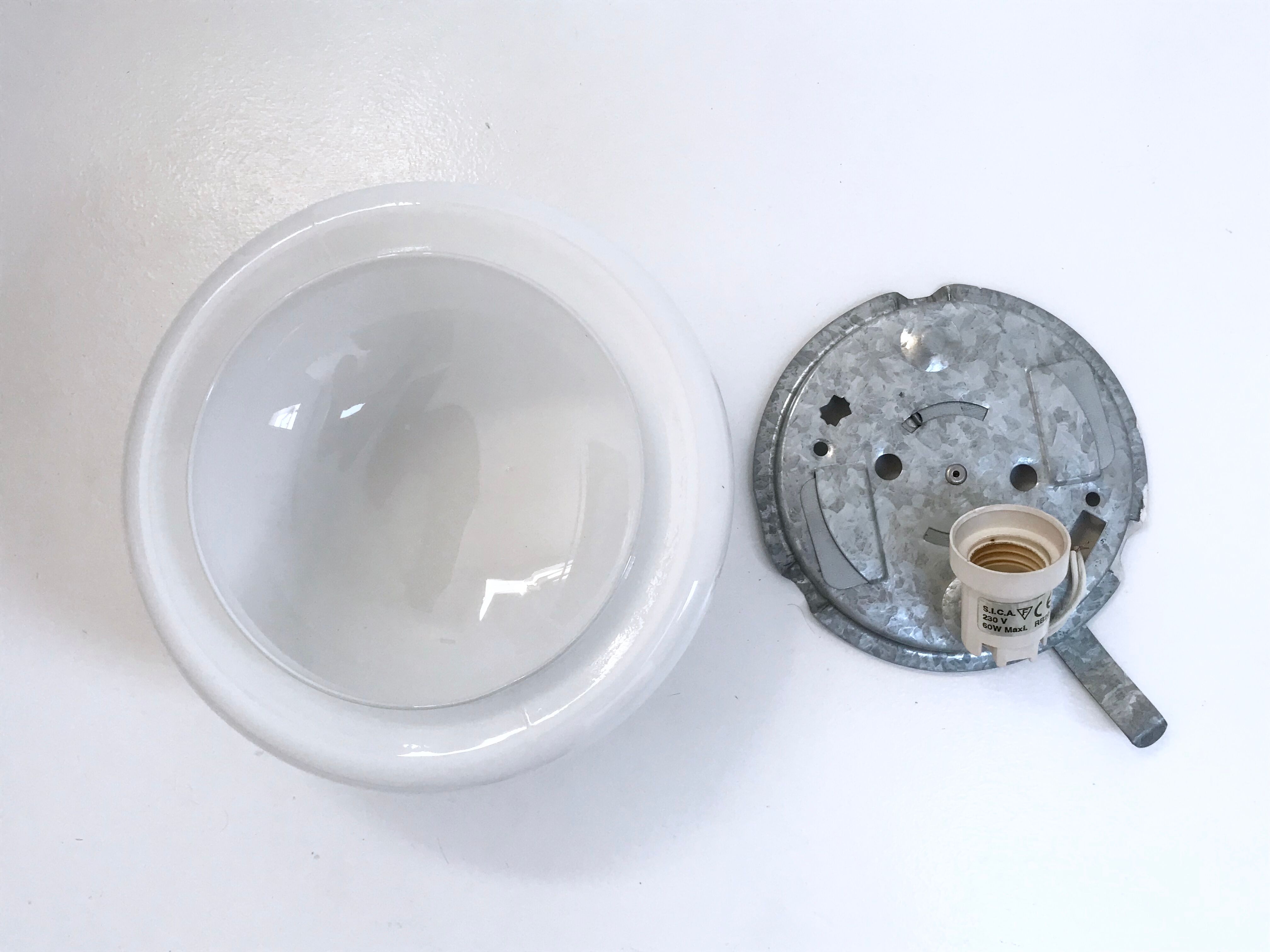 Ceiling light in opaline, 1950