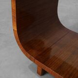 Belgian Art Deco Cabinet in Burl Veneer with Marble and Glass, circa 1930