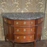 Louis XVI-style half-moon mahogany chest of drawers