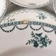 Ensemble de 9 assiettes Terre de fer fleurs vertes St Amand