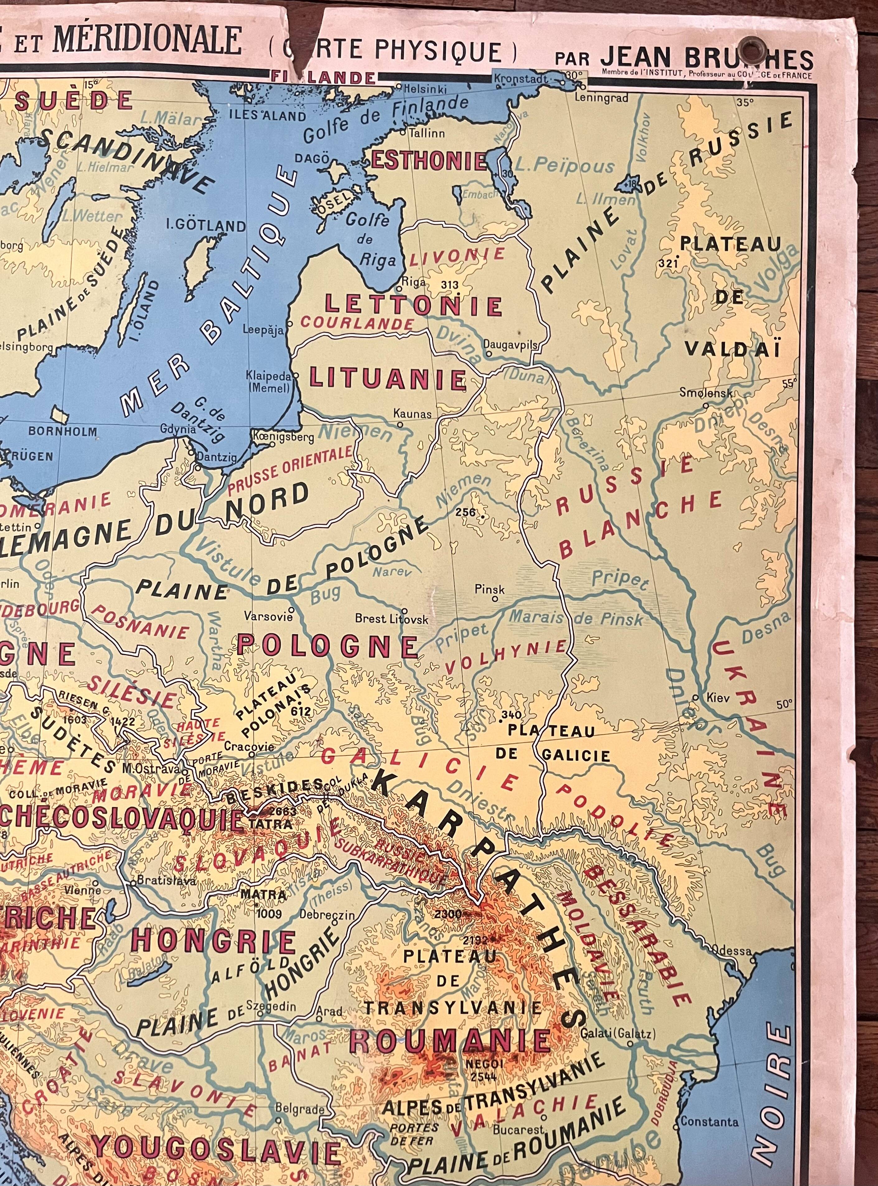 Old school map Hatier Brunhes 1, 1930 - Central Europe