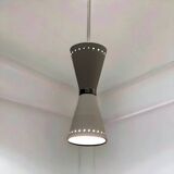 Rare Vintage Lacquered Metal Hanging Lamp, Italy 1960s