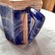 Art Deco ceramic planter or flower pot in polychrome slip 1920