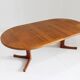 Vintage Danish round extendable dining table teak 1960s