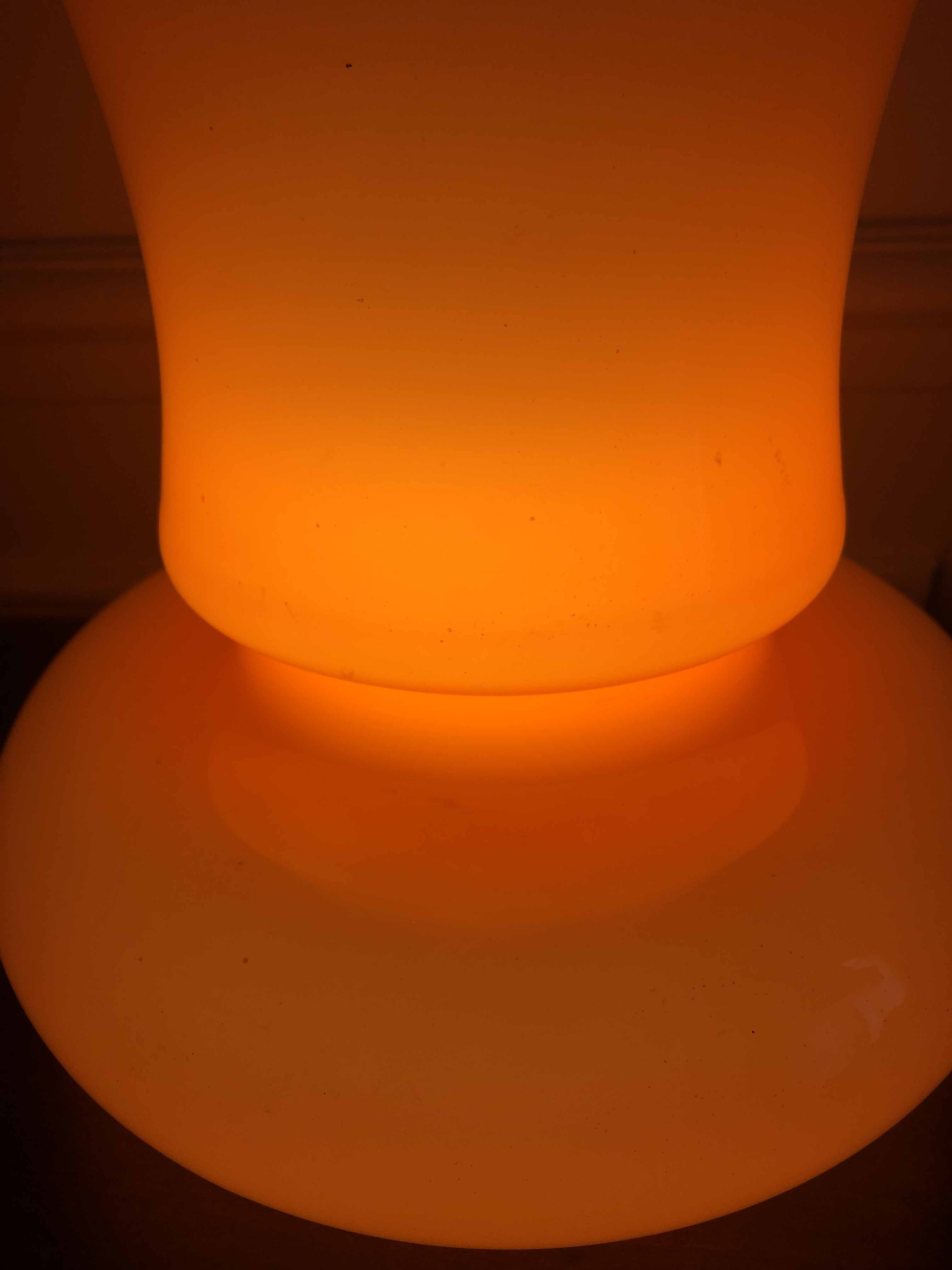 Vintage opaline lamp in orange and white opaline