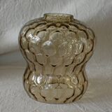 Amber glass globe for lighting - honeycomb relief