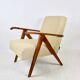 Fauteuil Vintage Boucle Beige Style Var B310, 1970