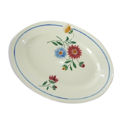 Plat ovale ancien Lunéville Art Nouveau