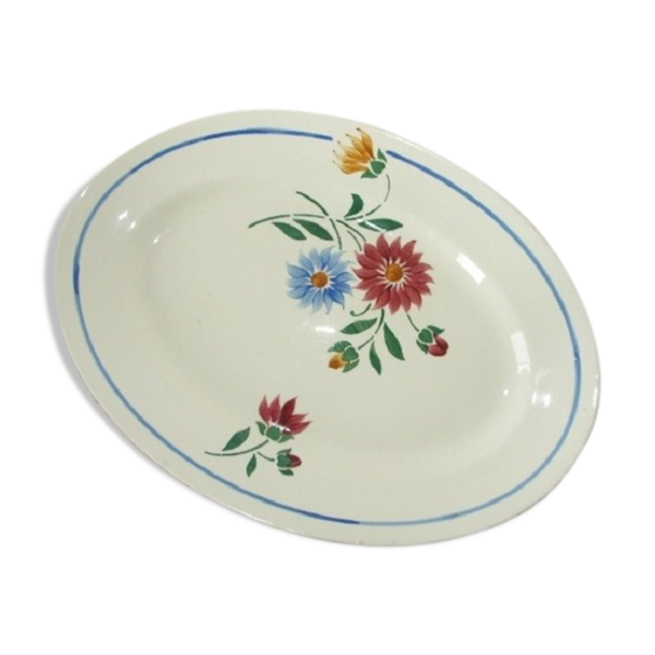 Plat ovale ancien Lunéville Art Nouveau — Beyit