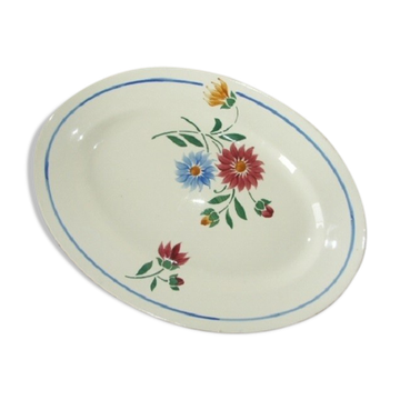 Plat ovale ancien Lunéville Art Nouveau