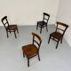 Set of 4 vintage 1950s thonet bistro chairs in wood