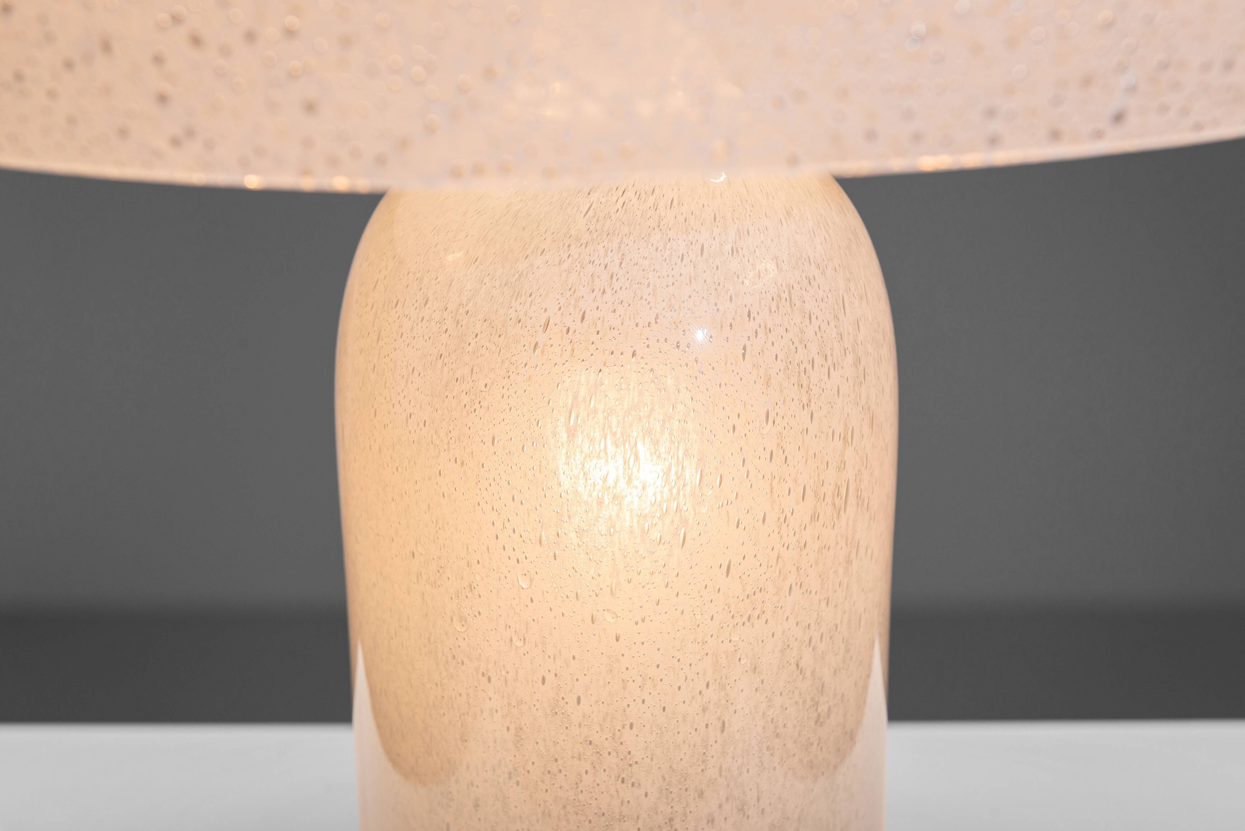 Doria table lamp in bubble glass with rainbow coloured details