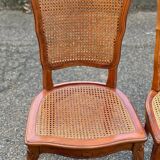 2 Louis XV style caned chairs in solid wood