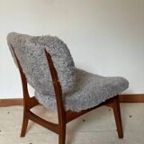 Danish MidCentury Lounge Chair Sheep Skin 50s