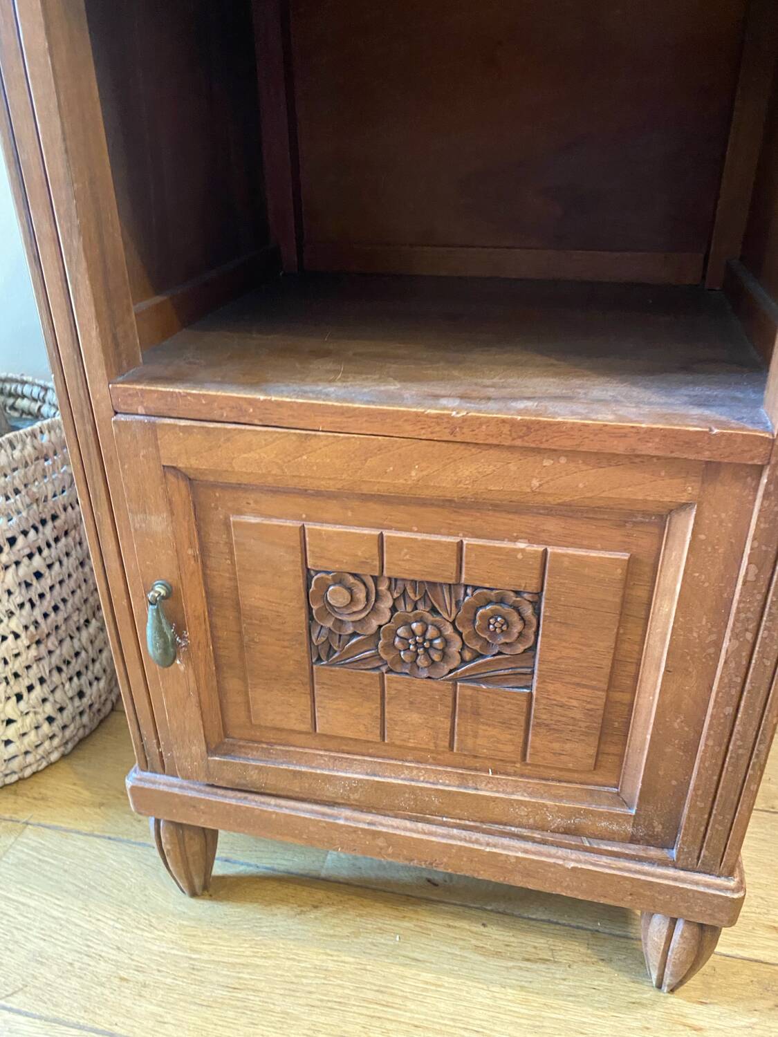 Small solid wood and marble sideboard
