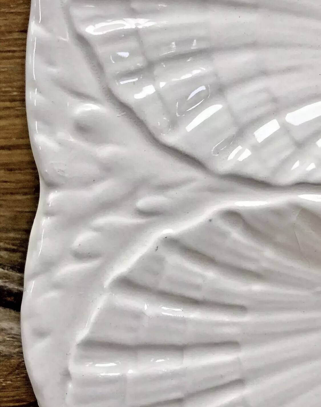 6 assiettes à huîtres blanche barbotine Sarreguemines