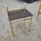 Vintage single bed and nightstand in gilded brass