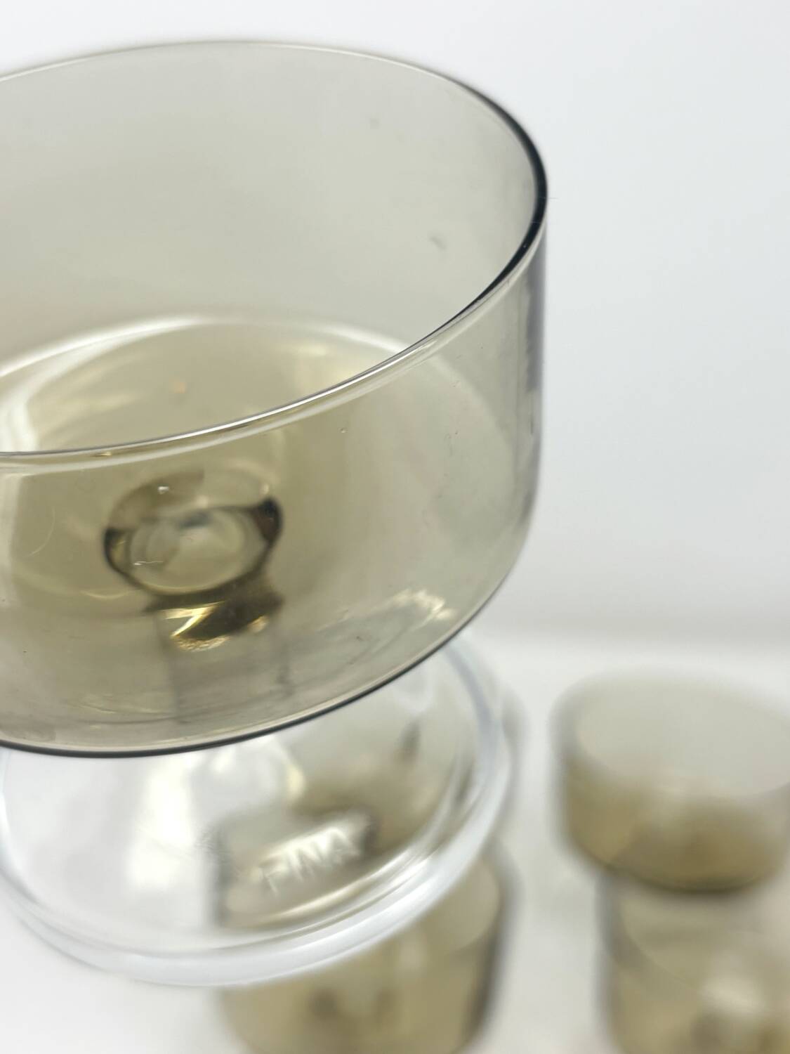 6 Luminarc brown glass cups for FINA