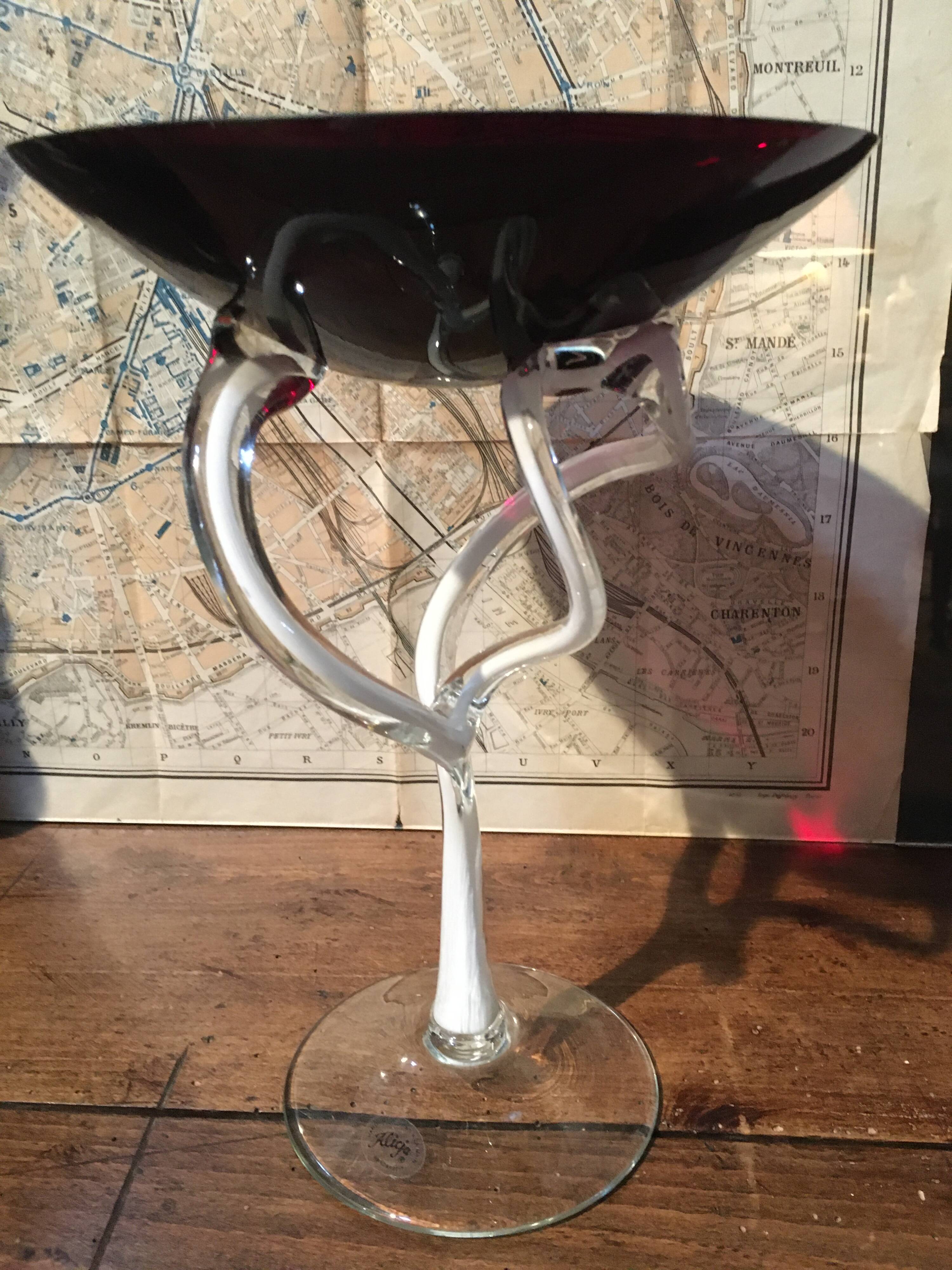 Stretched glass bowl "Alicja" Poland 70s