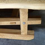 Large 19th century sculpted sled coffee table, folk art, France