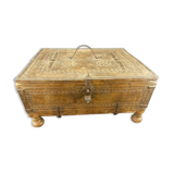 Old wedding chest in carved wood Nepal or India