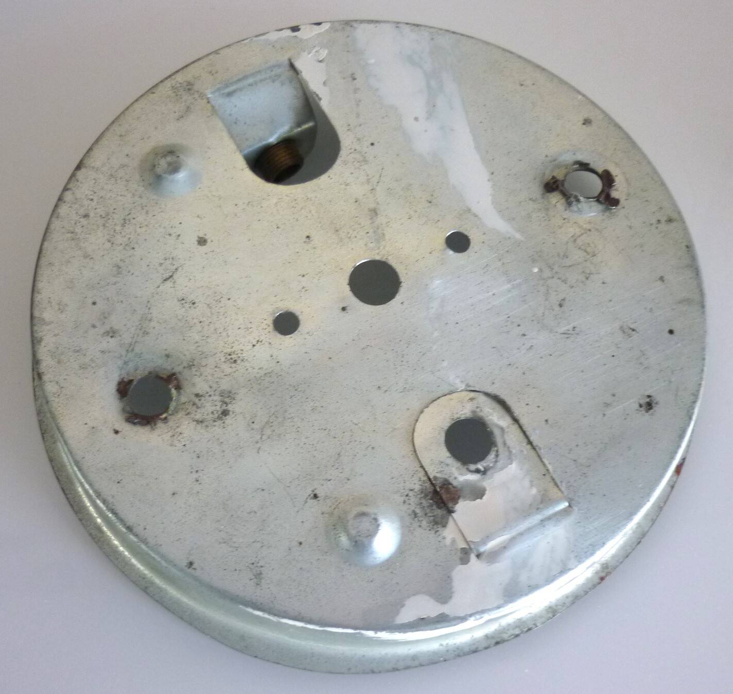 Large round ceiling light, molded glass wall light, thick, Helena Tynell, 1960s