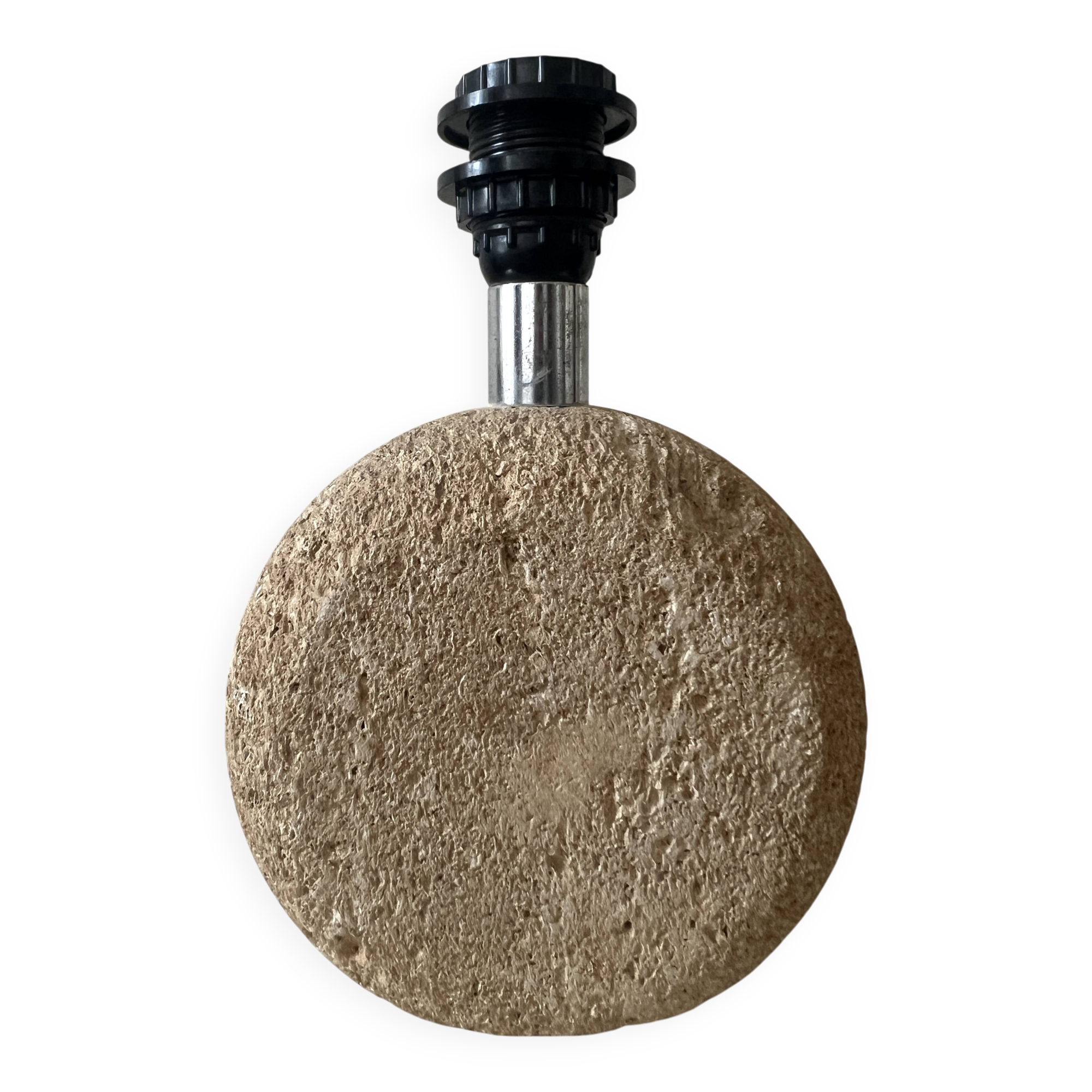 Sculptural lamp base in limestone by Albert Tormos or Fratelli.