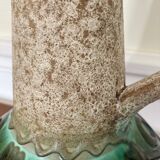 Emerald glazed ceramic pitcher vase