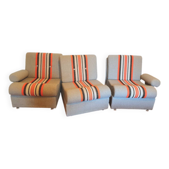3 modular armchairs