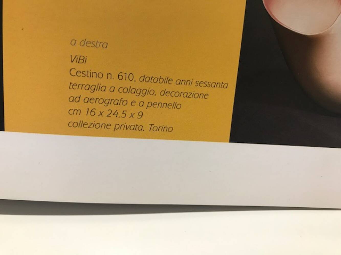 Centre de table en terre cuite laquée rose clair par Vibi, Italie, années 1960