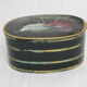 Napoleon III style metal box with painted and signed leather