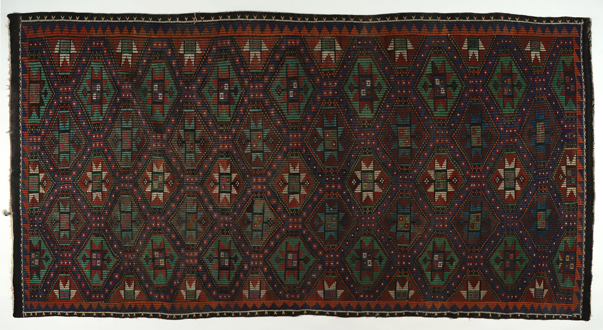 Anatolian handmade kilim rug 335 cm x 171 cm