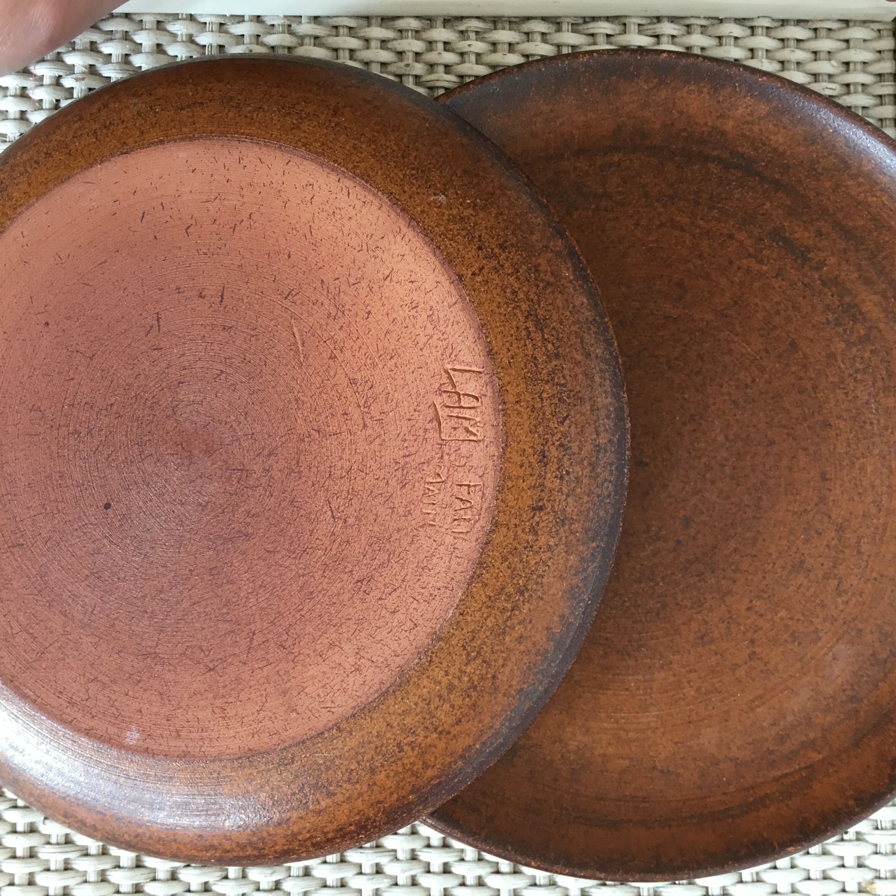 Lot of 4 plates a dessert in stoneware handmade