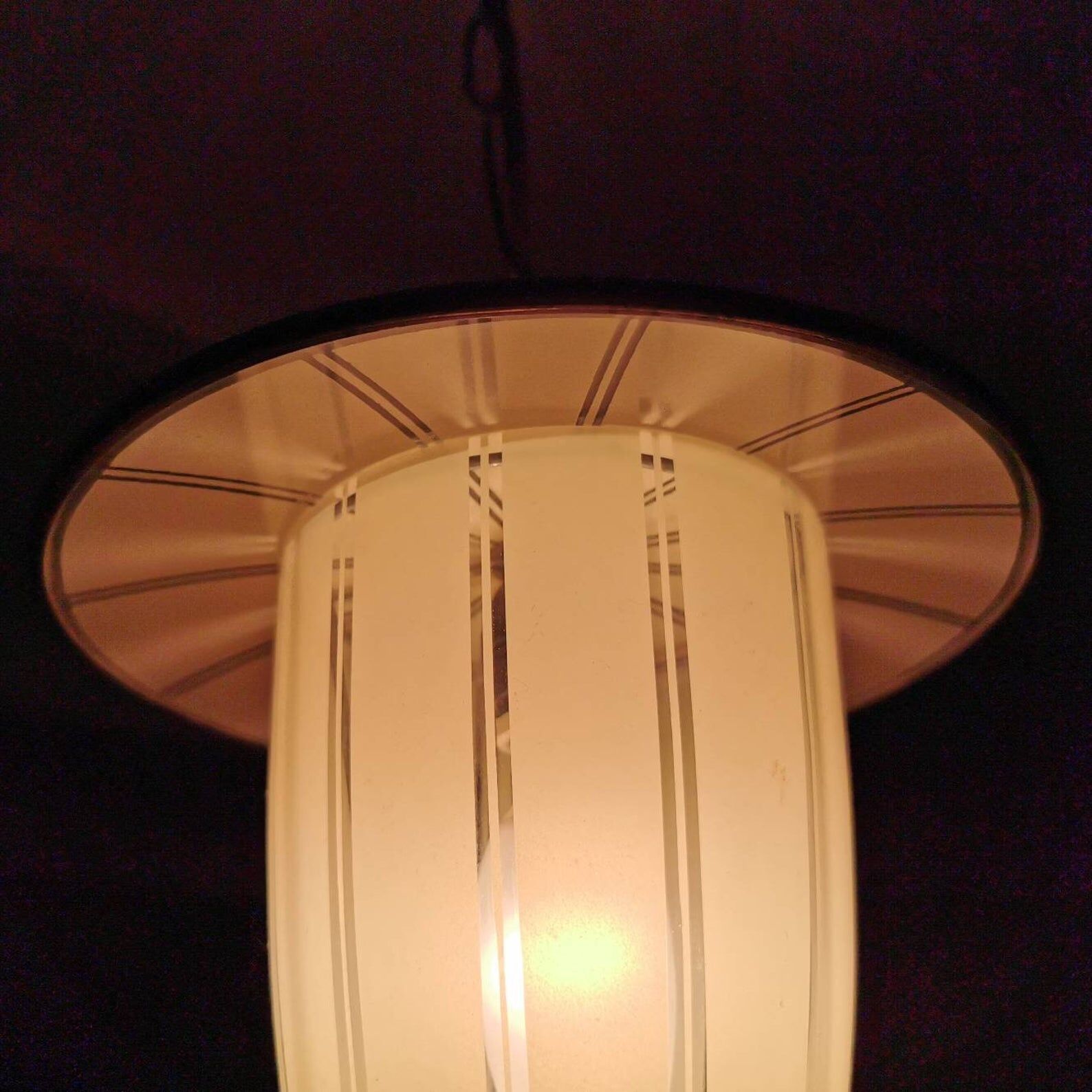 French pendant hanging in vintage 1950s glass